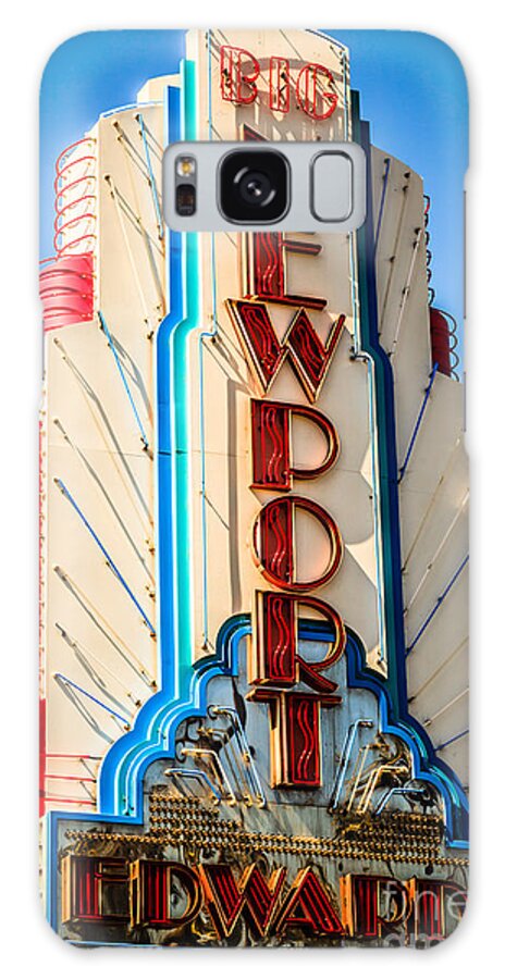 America Galaxy Case featuring the photograph Edwards Big Newport Theatre Sign in Newport Beach by Paul Velgos
