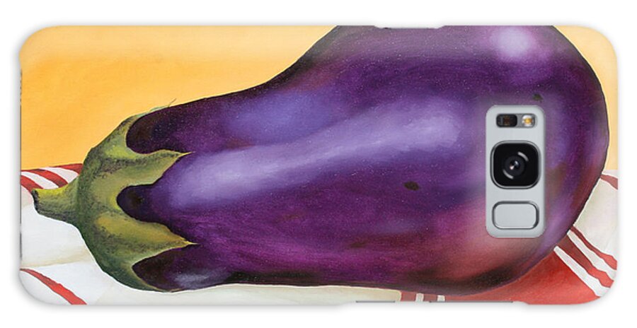 Kitchen Galaxy Case featuring the painting Eggplant on Dish Cloth by Donna Tucker