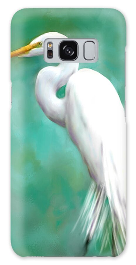 Egret Galaxy Case featuring the painting The Graceful White by Colleen Taylor