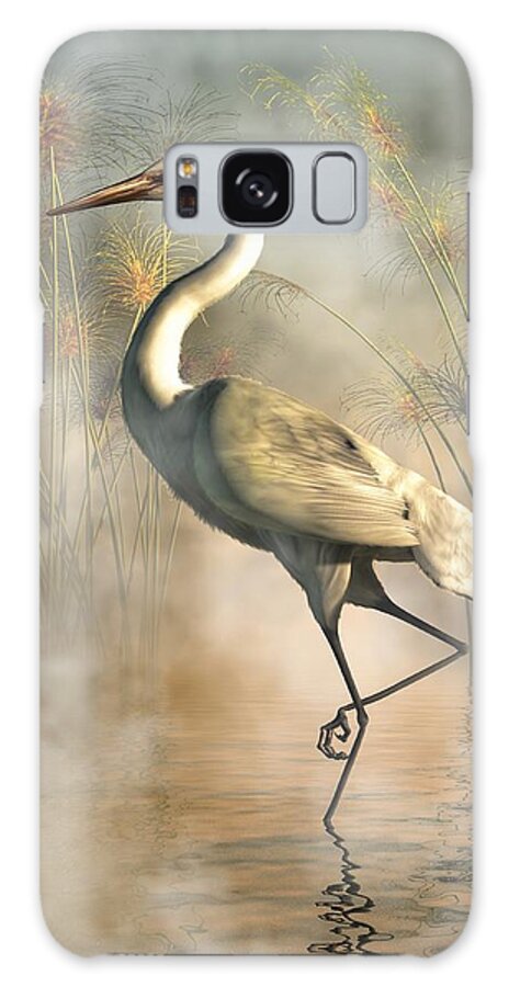 Egret Galaxy Case featuring the digital art Egret by Daniel Eskridge