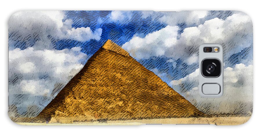 Pyramids Galaxy Case featuring the digital art Egyptian pyramid by Sophie McAulay