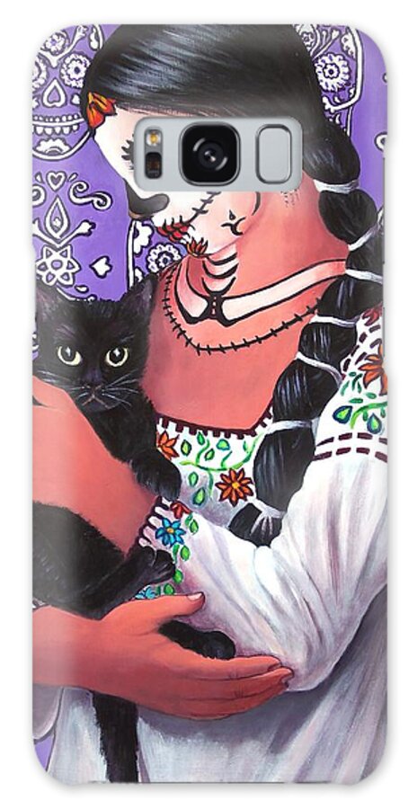 Mexico Galaxy S8 Case featuring the painting El Gato Negro by Susan Santiago