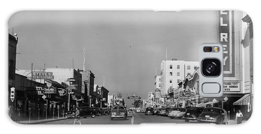 El Rey Theater Galaxy Case featuring the photograph El Rey Theater Main Street Salinas, Calif. Circa 1950 by Monterey County Historical Society