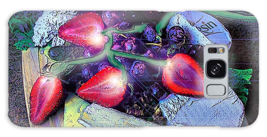 Kitchen Art Fruit Galaxy Case featuring the digital art Electric Strawberries by Pamela Smale Williams
