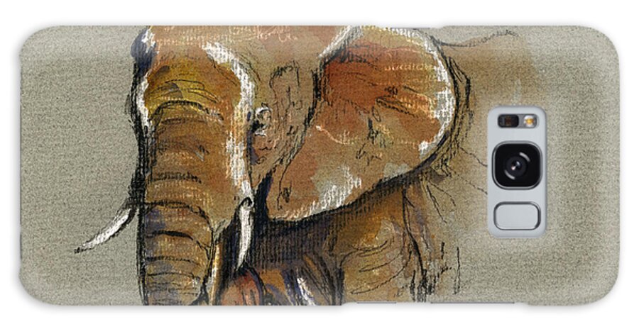 Drawing Galaxy Case featuring the painting Elephant head african by Juan Bosco