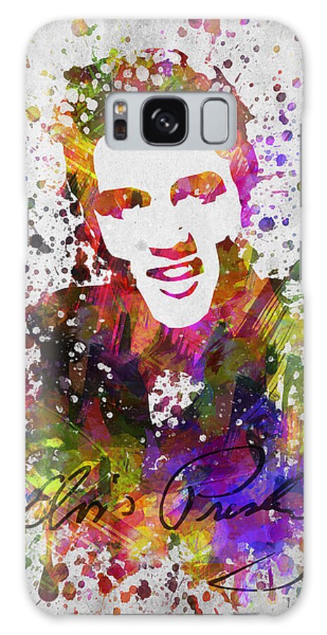 Elvis Presley Galaxy Case featuring the digital art Elvis Presley in Color by Aged Pixel