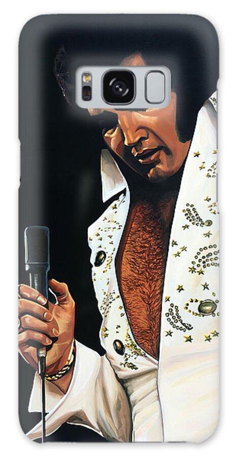 Elvis Galaxy Case featuring the painting Elvis Presley Painting by Paul Meijering