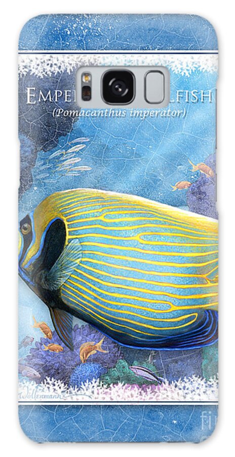 Fish Galaxy Case featuring the digital art Emperor Angelfish by Randy Wollenmann