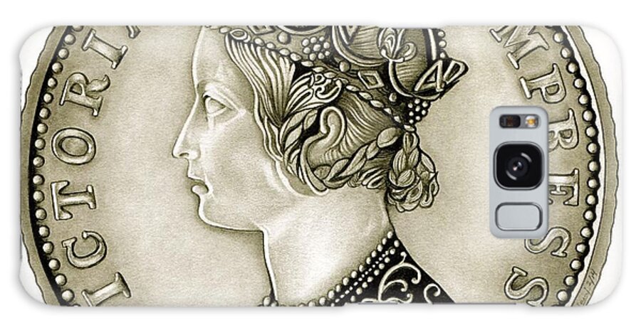 Currency Galaxy Case featuring the drawing Silver Empress Victoria by Fred Larucci
