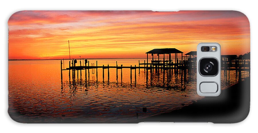 Sunset Galaxy Case featuring the photograph Enchanted Evening at the Hilton Pier by Ola Allen