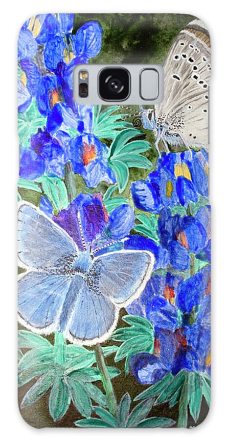 California Galaxy Case featuring the painting Endangered Mission Blue Butterfly by Mike Robles