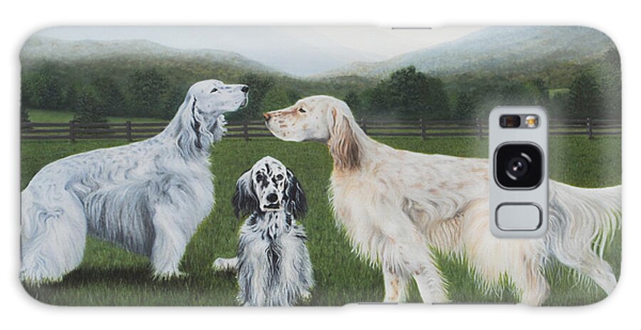 Dogs Galaxy Case featuring the painting English Setters by Richard Ginnett