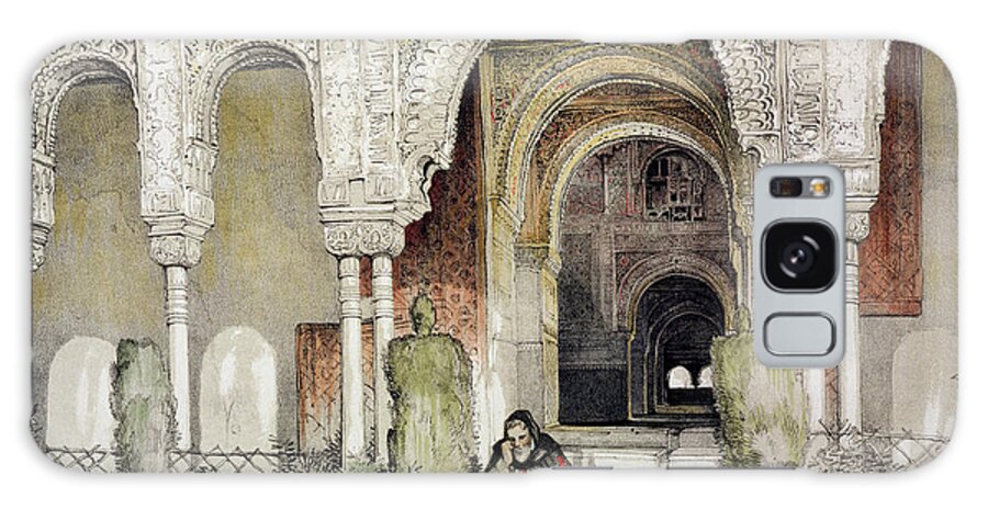 Twin Column Galaxy S8 Case featuring the drawing Entrance To The Hall Of The Two Sisters by John Frederick Lewis