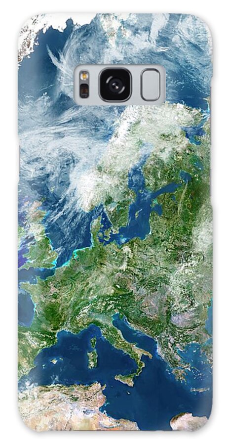 Europe Galaxy Case featuring the photograph Europe With Clouds by Planetobserver/science Photo Library