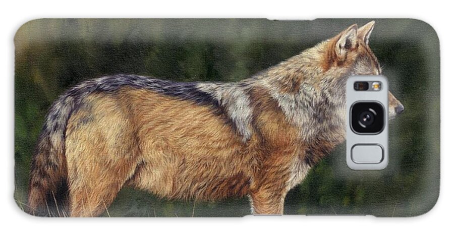 Wolf Galaxy Case featuring the painting European Grey Wolf by David Stribbling