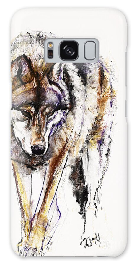 Wolf Galaxy Case featuring the pastel European Wolf by Mark Adlington