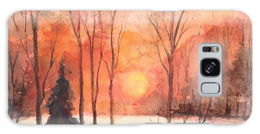 Sunset Galaxy Case featuring the painting The Evening Glow by Carol Wisniewski