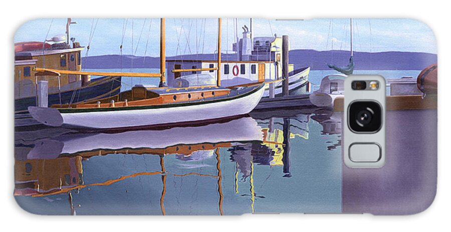 Schooner Galaxy Case featuring the painting Evening on Malaspina Strait by Gary Giacomelli