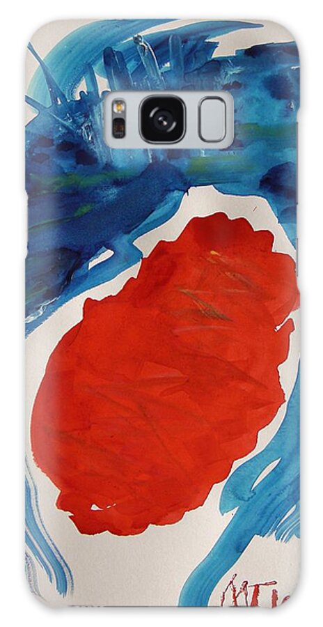 Abstract Expressionism Galaxy S8 Case featuring the painting Evening Over Scarlet Lake by Mary Carol Williams