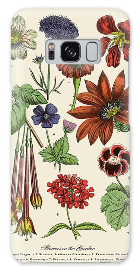 1880-1889 Galaxy Case featuring the digital art Exotic Flowers Of The Garden, Victorian by Bauhaus1000