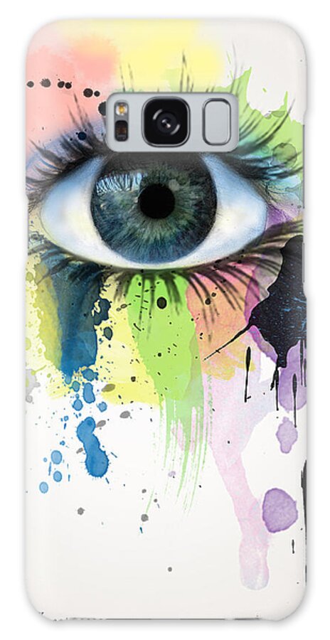 Illustration Galaxy Case featuring the painting eye by Mark Ashkenazi