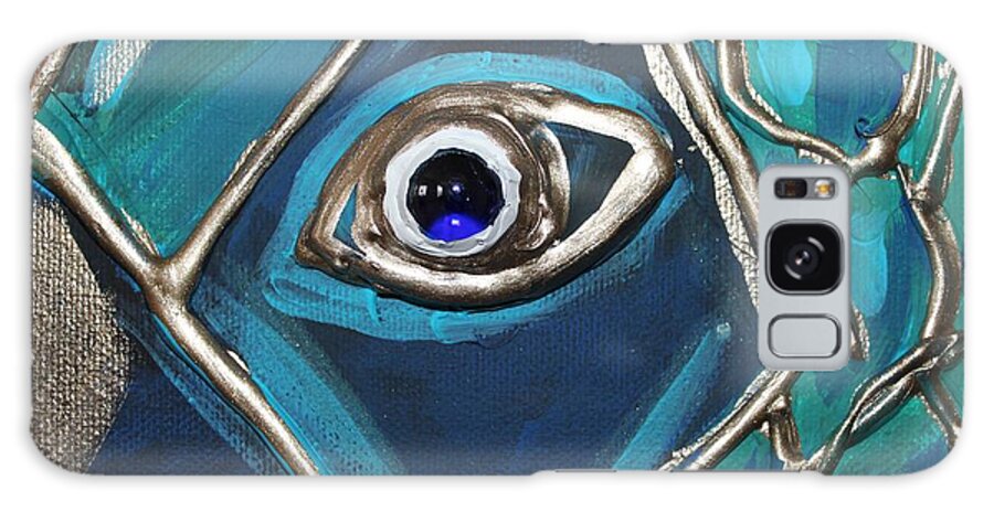 Eye Galaxy S8 Case featuring the painting Eye of the Peacock by Cynthia Snyder