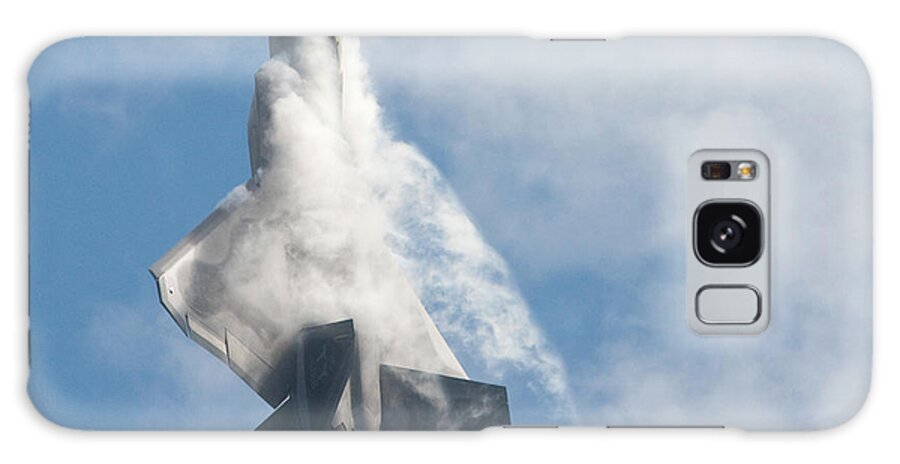 F22 Galaxy Case featuring the photograph F-22 Raptor creates its own cloud camouflage by Nathan Rupert