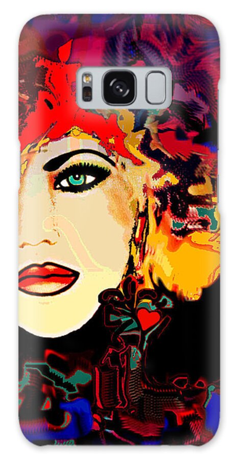 Face Galaxy Case featuring the mixed media Face 14 by Natalie Holland