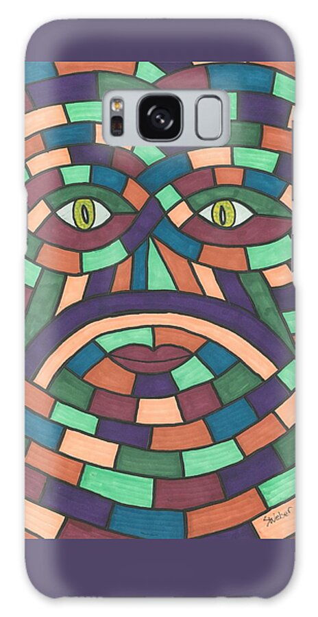 Face Galaxy Case featuring the painting Face in the Maze by Susie Weber