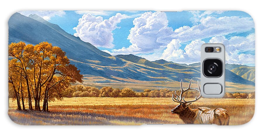 Elk Galaxy Case featuring the painting Fall in Paradise Valley by Paul Krapf