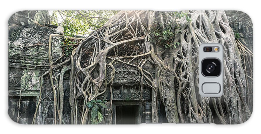 Tomb Galaxy Case featuring the photograph Famous old temple ruin with giant tree roots - Angkor wat - Cambodia by Matteo Colombo