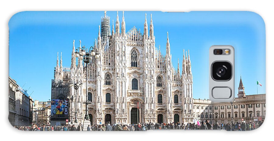 Duomo Galaxy Case featuring the photograph Famous Piazza del Duomo - Milan - Italy by Matteo Colombo