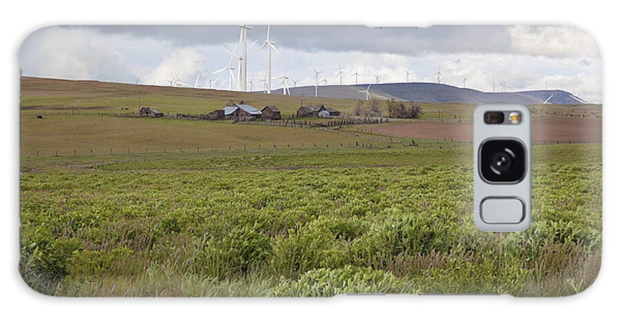 Wind Farm Galaxy Case featuring the photograph Farmland with Wind Turbines by Jit Lim