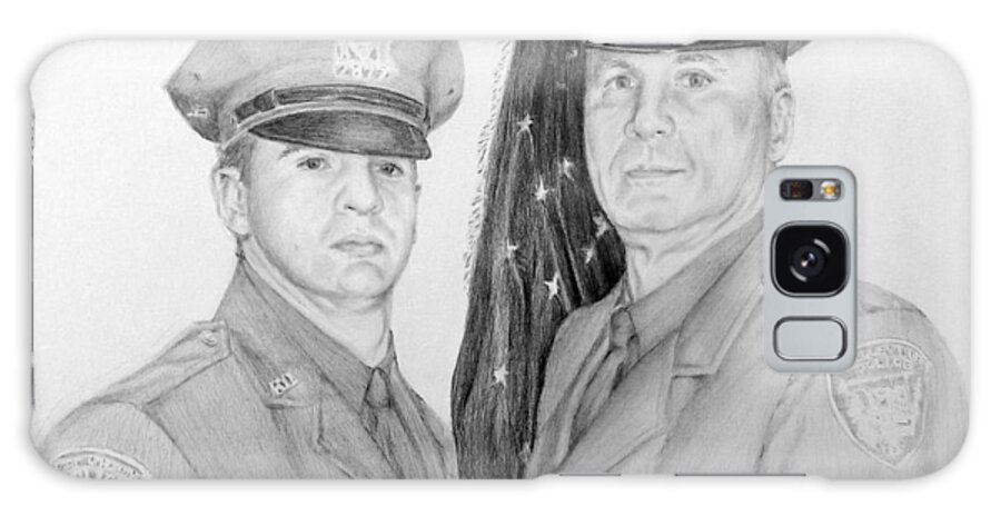 Law Enforcement Galaxy Case featuring the drawing Father And Son by Lori Ippolito