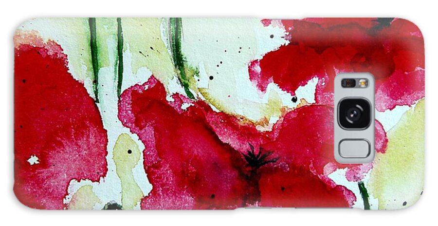 Abstract Galaxy S8 Case featuring the painting Feel the Summer 2 - Poppies by Ismeta Gruenwald