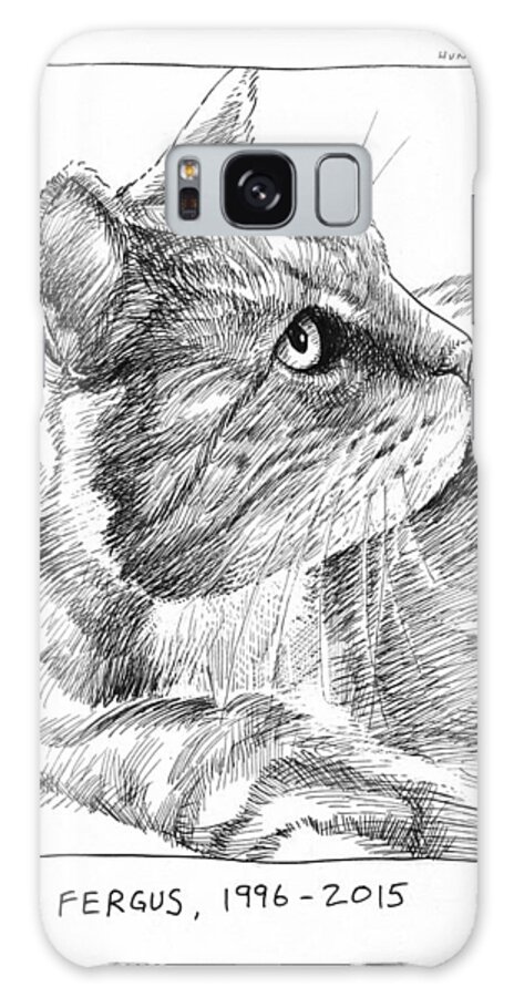 Steve Hunter Creates Art Kitten Cat Fergus Ink Galaxy Case featuring the painting Fergus by Steve Hunter