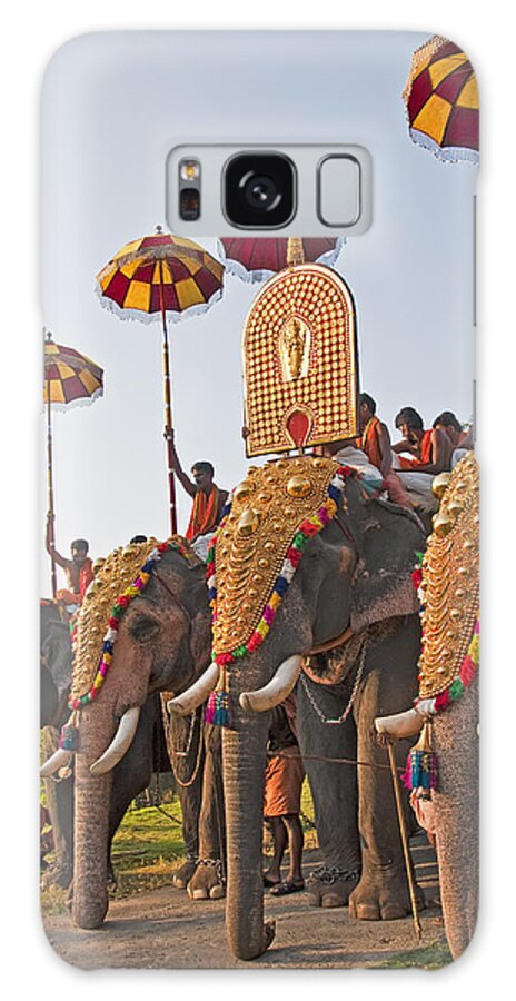 Elephant Galaxy S8 Case featuring the photograph Kerala festival elephants by Dennis Cox