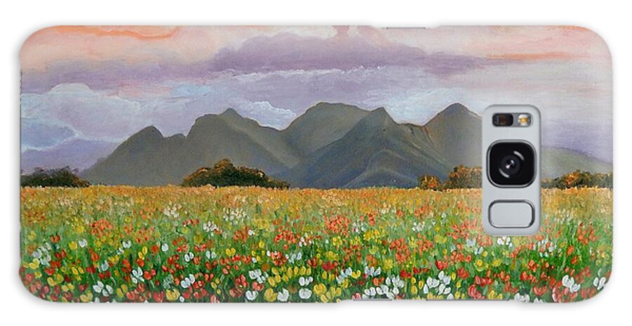 Landscape Galaxy Case featuring the painting Field of Flowers by Caroline Street