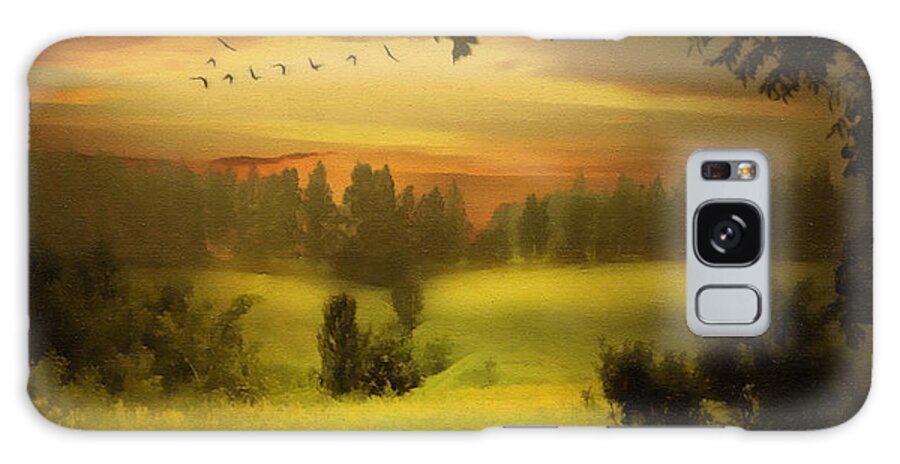 Digital Painting Galaxy Case featuring the painting Fields Of Dreams by Georgiana Romanovna