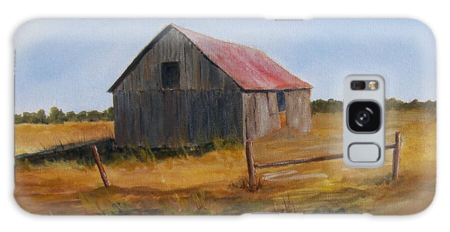 Barn Galaxy Case featuring the painting Fields Of Gold by Jackie Mueller-Jones