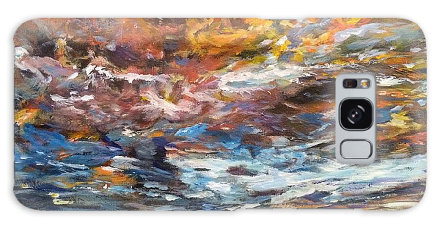 Sunset Galaxy Case featuring the painting Fiery Sunset by Belinda Low