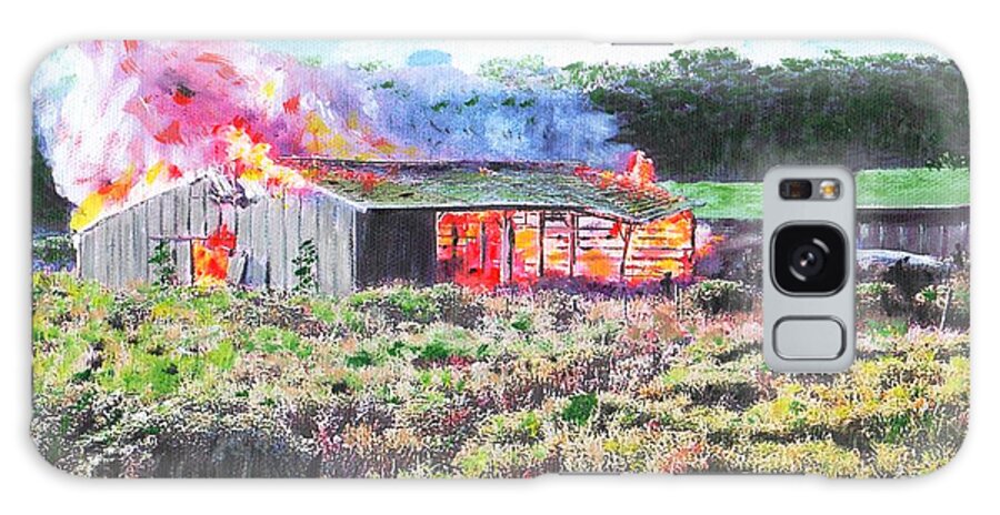 Fire Galaxy Case featuring the painting Fire at Whitney Beef by Cliff Wilson