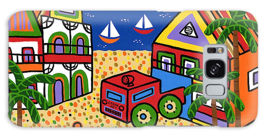 Fire Engine Galaxy Case featuring the painting Fire Engine - Cedar Key by Mike Segal
