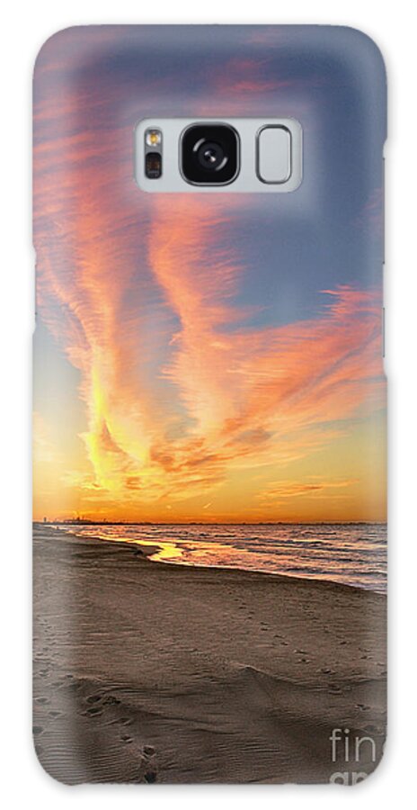 Beach Galaxy Case featuring the photograph Fire in the Sky by Brett Maniscalco