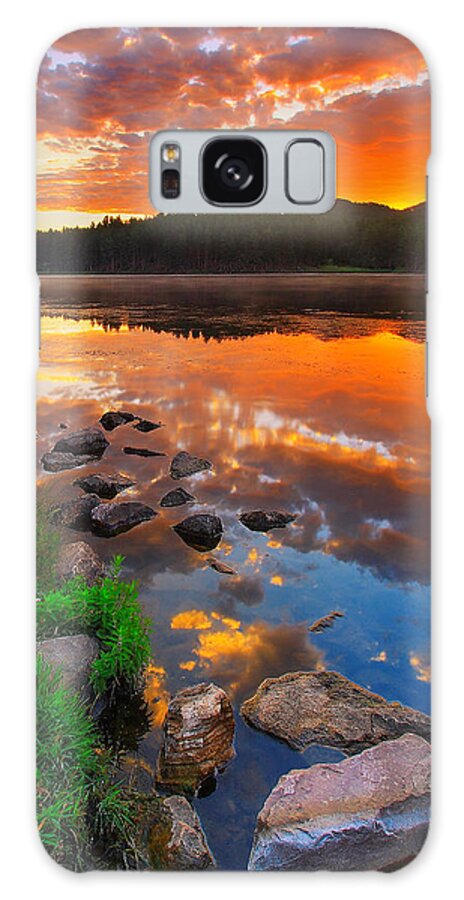 Beauty Galaxy Case featuring the photograph Fire On Water by Kadek Susanto