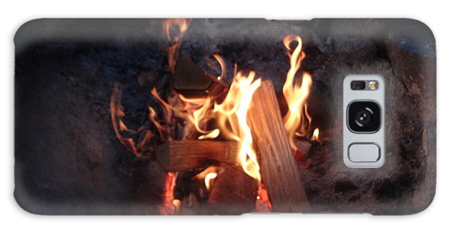 Fireplace Galaxy Case featuring the photograph Fireside seat by Michael Porchik