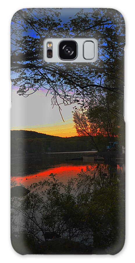 Sunsets Galaxy S8 Case featuring the painting First Dark by Dottie Branch