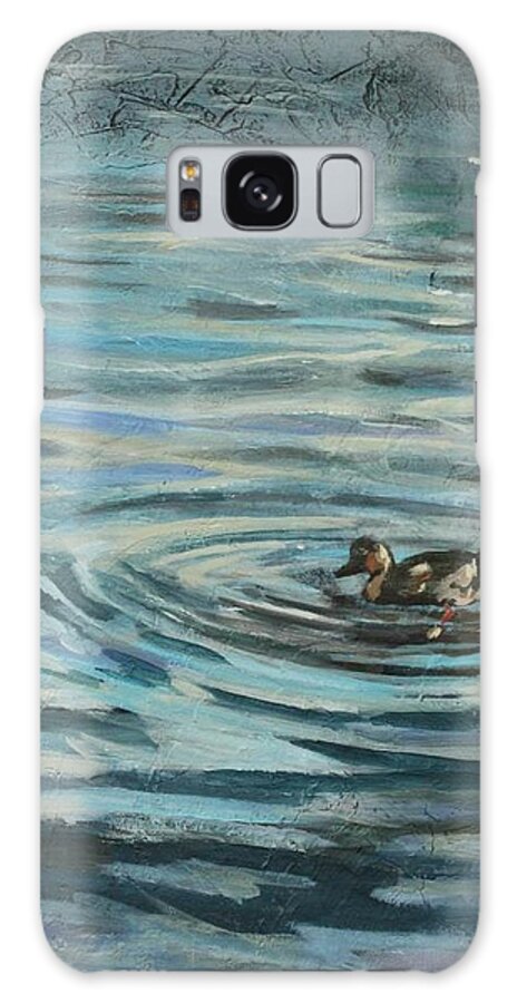 Duck Galaxy S8 Case featuring the painting Fishin' by Susan Bradbury