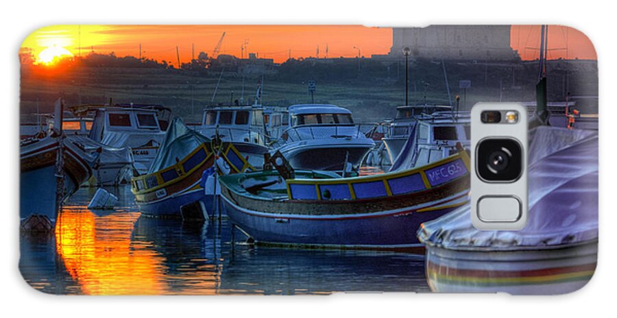 Europe Galaxy Case featuring the photograph Fishing boats in Birzebuggia harbour by Neil Alexander Photography