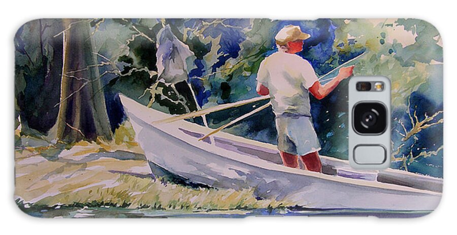 Male Paintings Galaxy Case featuring the painting Fishing Spruce Creek by Julianne Felton